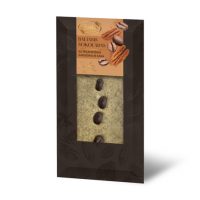 Baltasis šokoladas su pekaninėmis karijomis ir kava, 90g