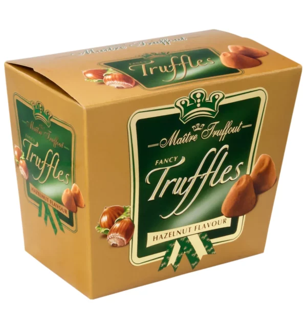 Belgiški triufeliai triufeliai lazdyno riešutų skonio, 200g