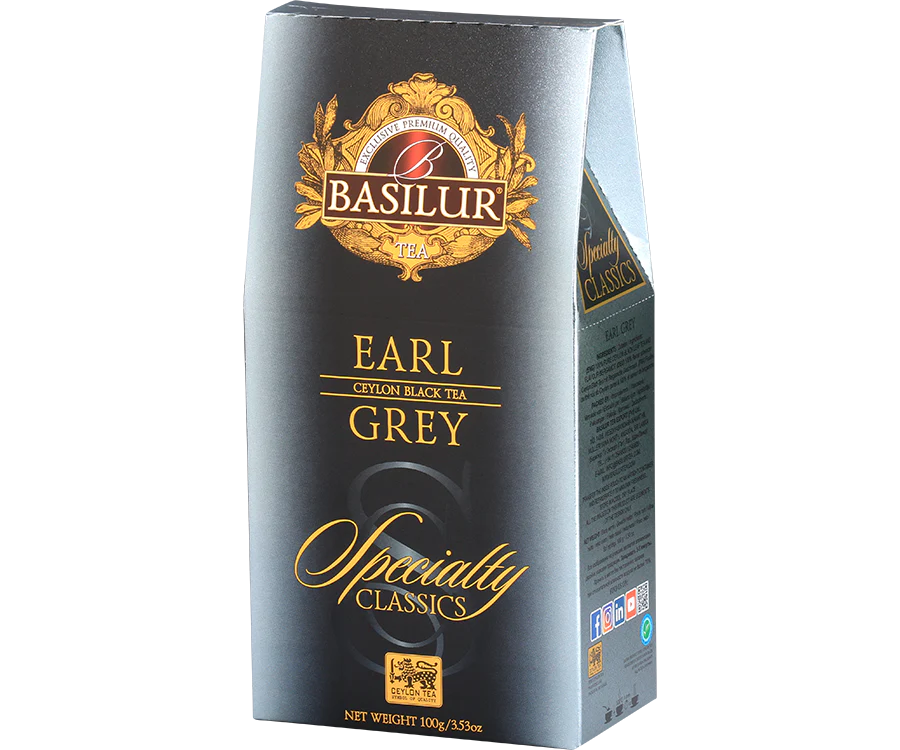Klasikinė prabanga: Basilur Earl Grey juodoji arbata 100g