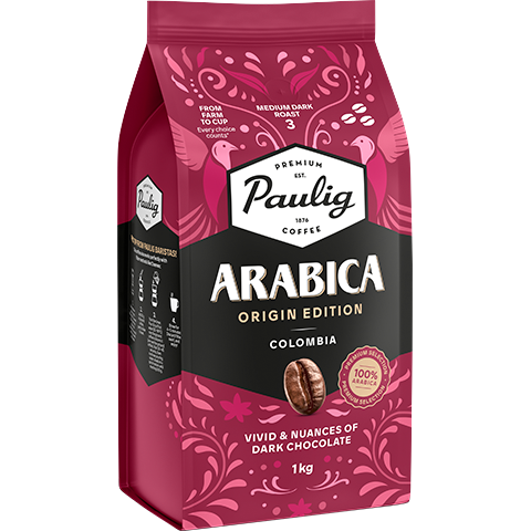 Paulig Arabica Origin Edition Colombia kavos pupelės 1 kg