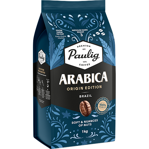 Paulig Arabica Origin Edition Brazil kavos pupelės 1 kg