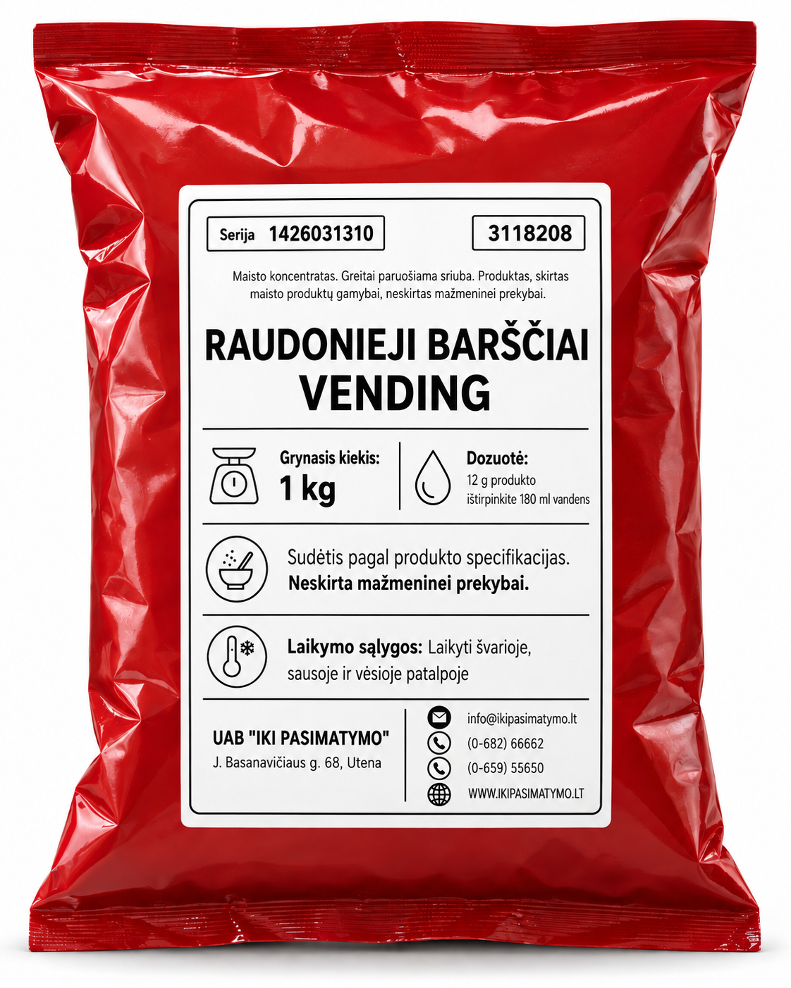 Raudonieji barščiai Vending 1 kg | Tirpus sriubos mišinys aparatams