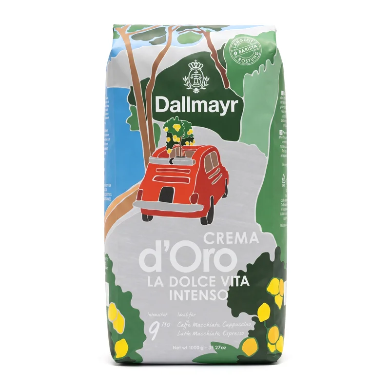 Dallmayr Crema d’Oro La Dolce Vita Intenso kavos pupelės 1 kg